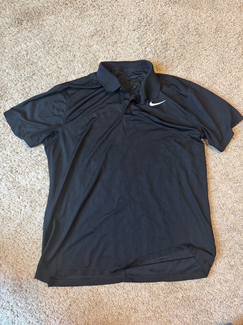 Nike Dri-fit Black Men’s Polo with White Swoosh